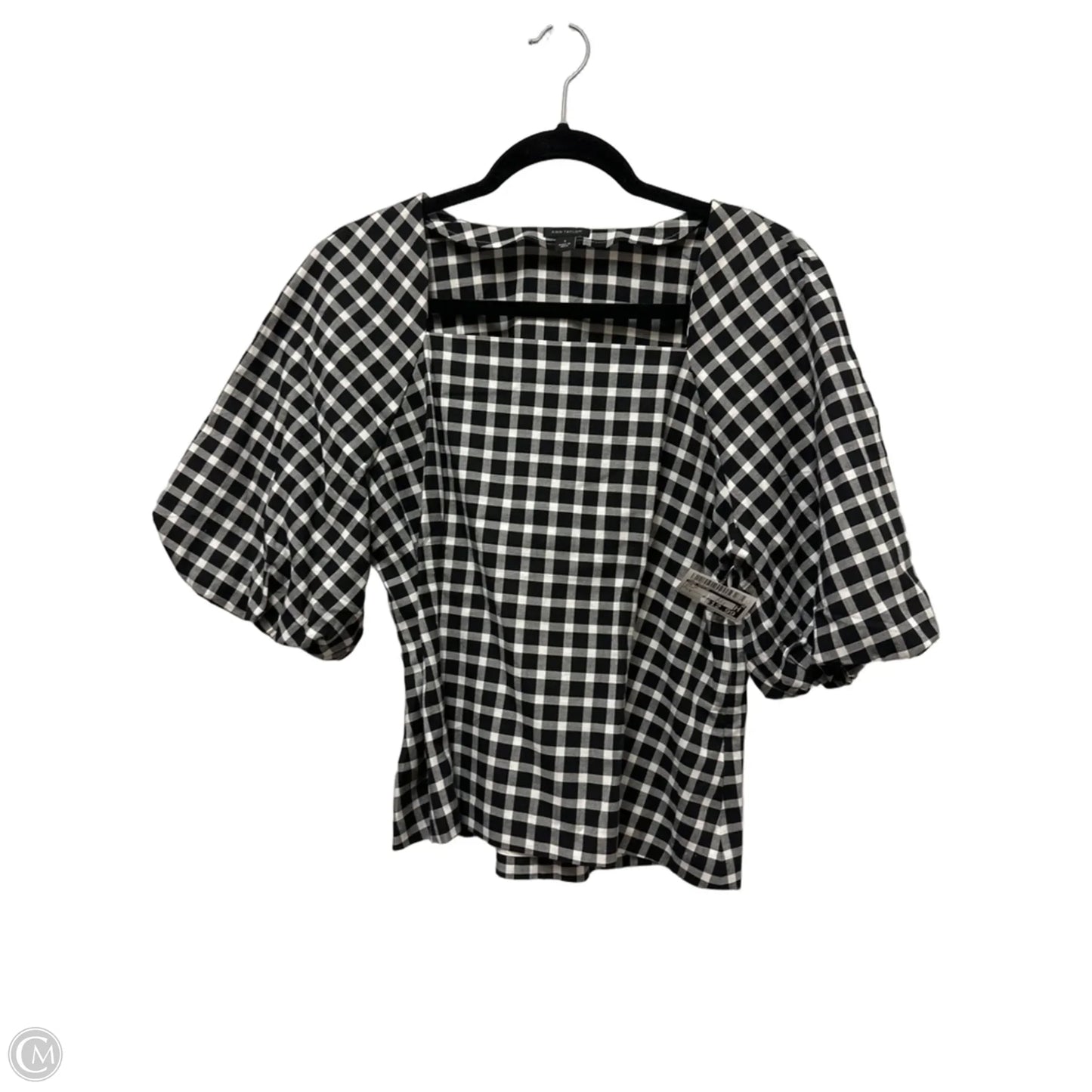 Top Short Sleeve By Ann Taylor In Black, Size: S