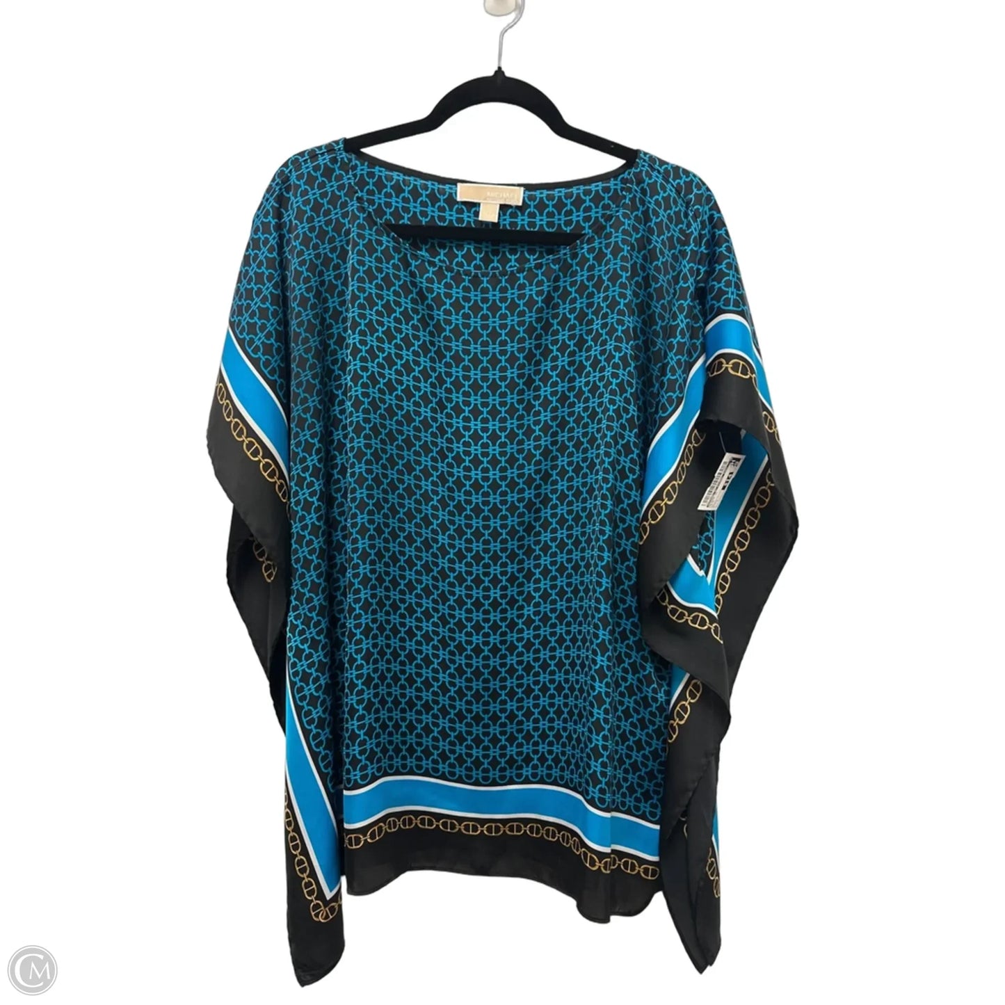 Blouse Short Sleeve By Michael By Michael Kors In Blue, Size: L