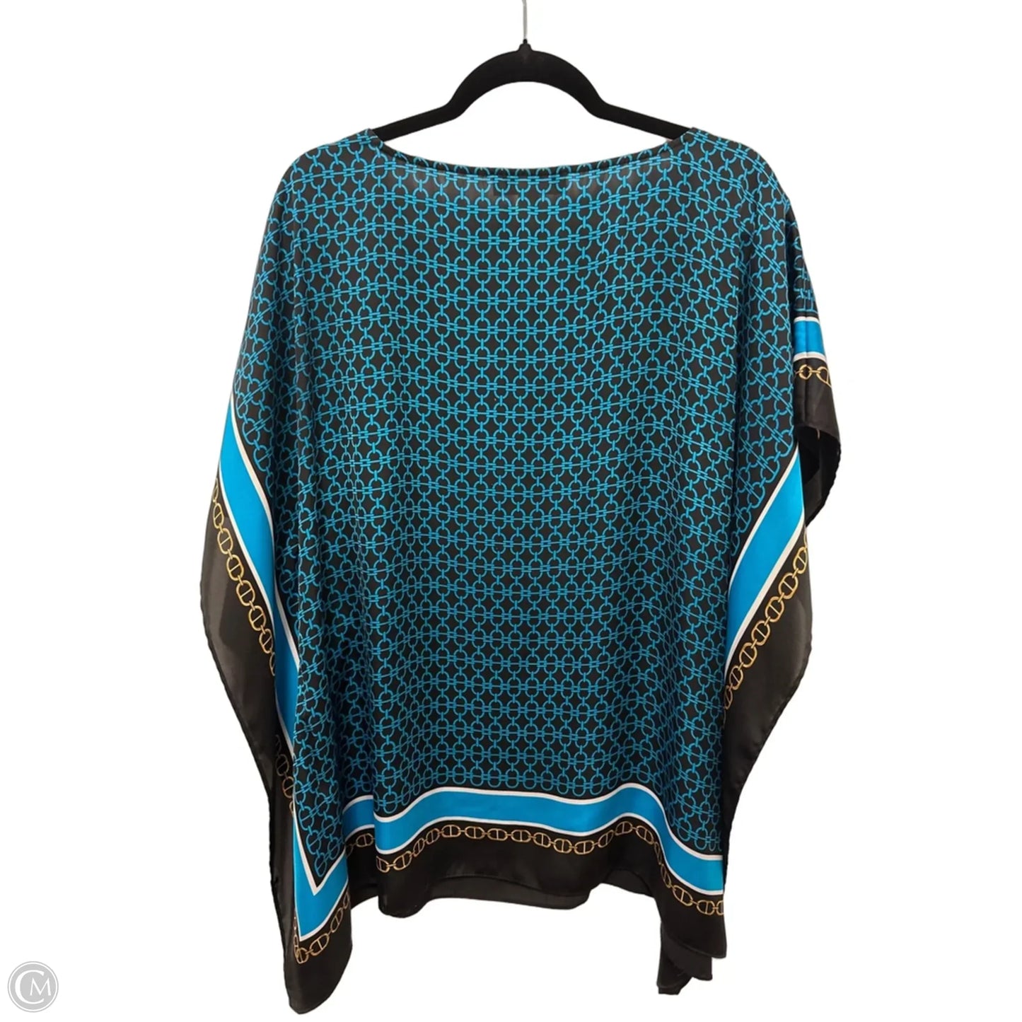 Blouse Short Sleeve By Michael By Michael Kors In Blue, Size: L