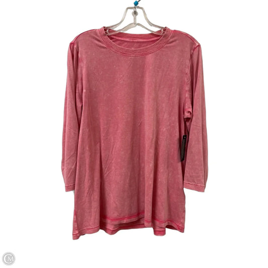 Top Long Sleeve By Logo In Pink, Size: M