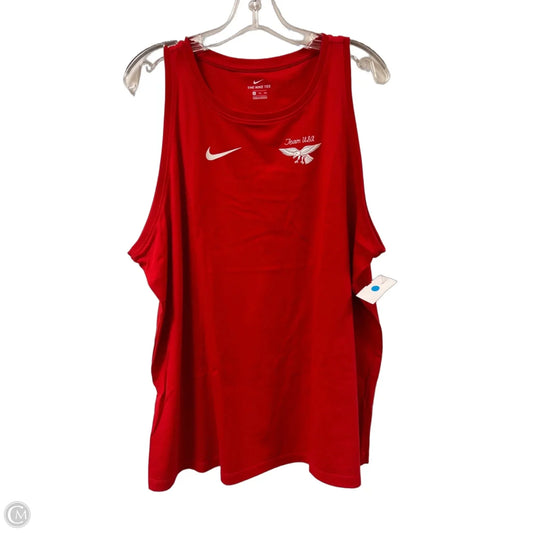 Athletic Tank Top By Nike Apparel In Red, Size: 1x