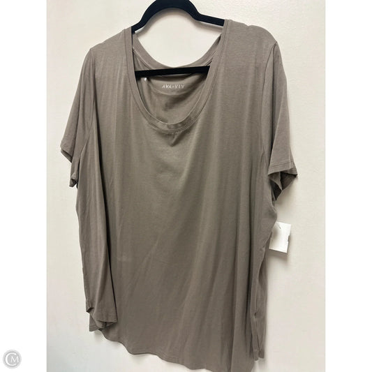 Top Short Sleeve By Ava & Viv In Brown, Size: 3x