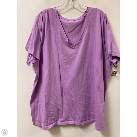 Top Short Sleeve By Ava & Viv In Purple, Size: 3x