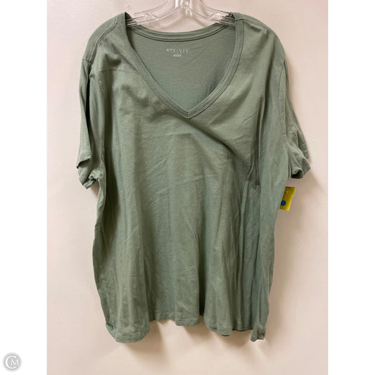 Top Short Sleeve By Ava & Viv In Green, Size: 3x