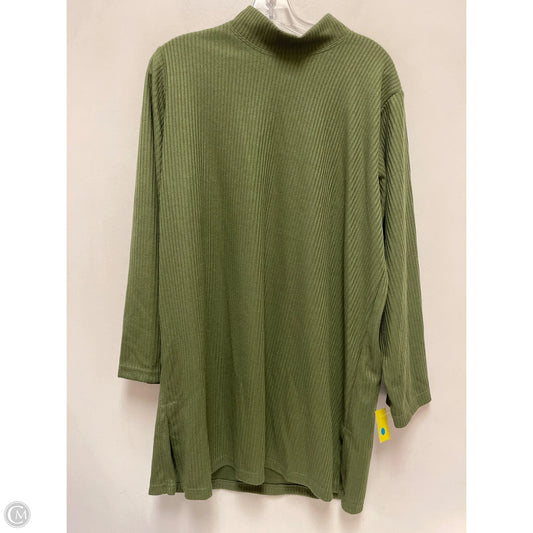 Tunic Long Sleeve By Clothes Mentor In Green, Size: 1x