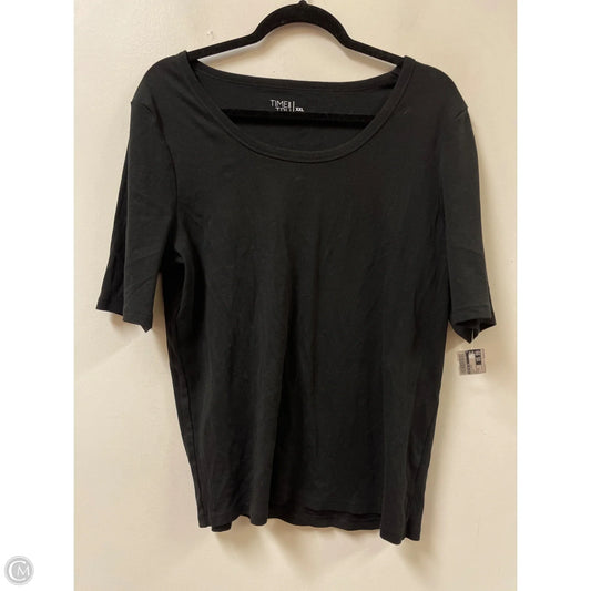 Top Short Sleeve Basic By Time And Tru In Black, Size: 2x