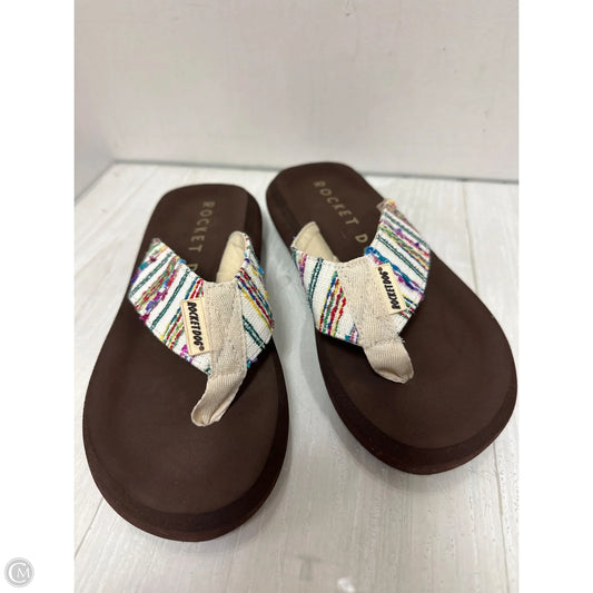 Sandals Flip Flops By Rocket Dogs In Cream, Size: 6