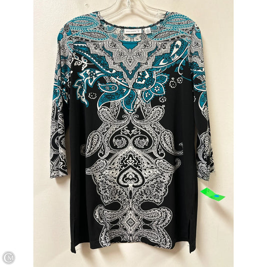 Tunic Long Sleeve By Susan Graver In Black & Blue, Size: Xs