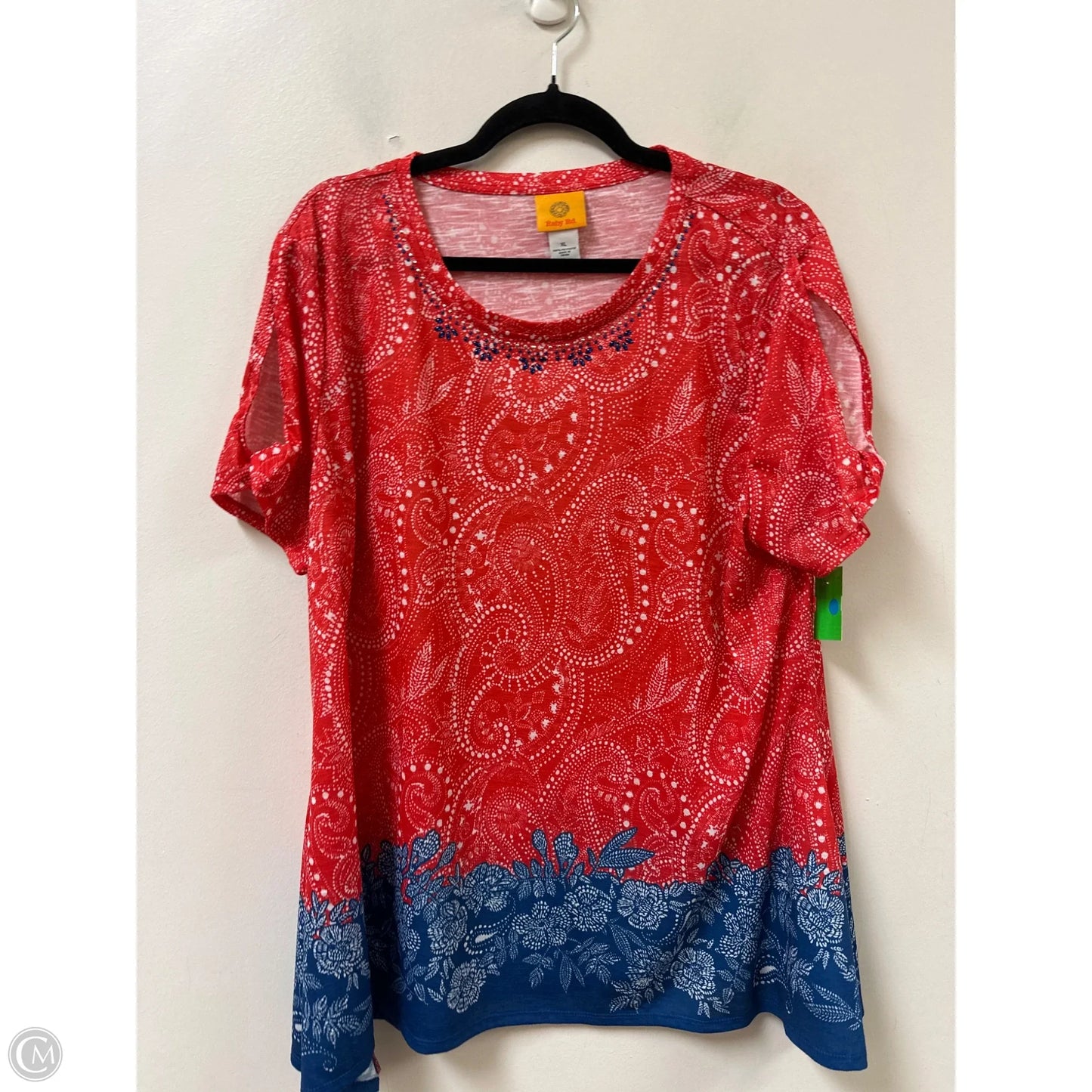 Top Short Sleeve By Ruby Rd In Blue & Red, Size: Xl
