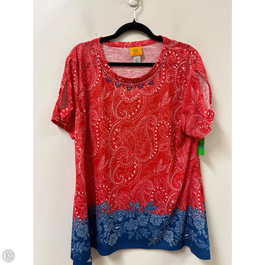 Top Short Sleeve By Ruby Rd In Blue & Red, Size: Xl