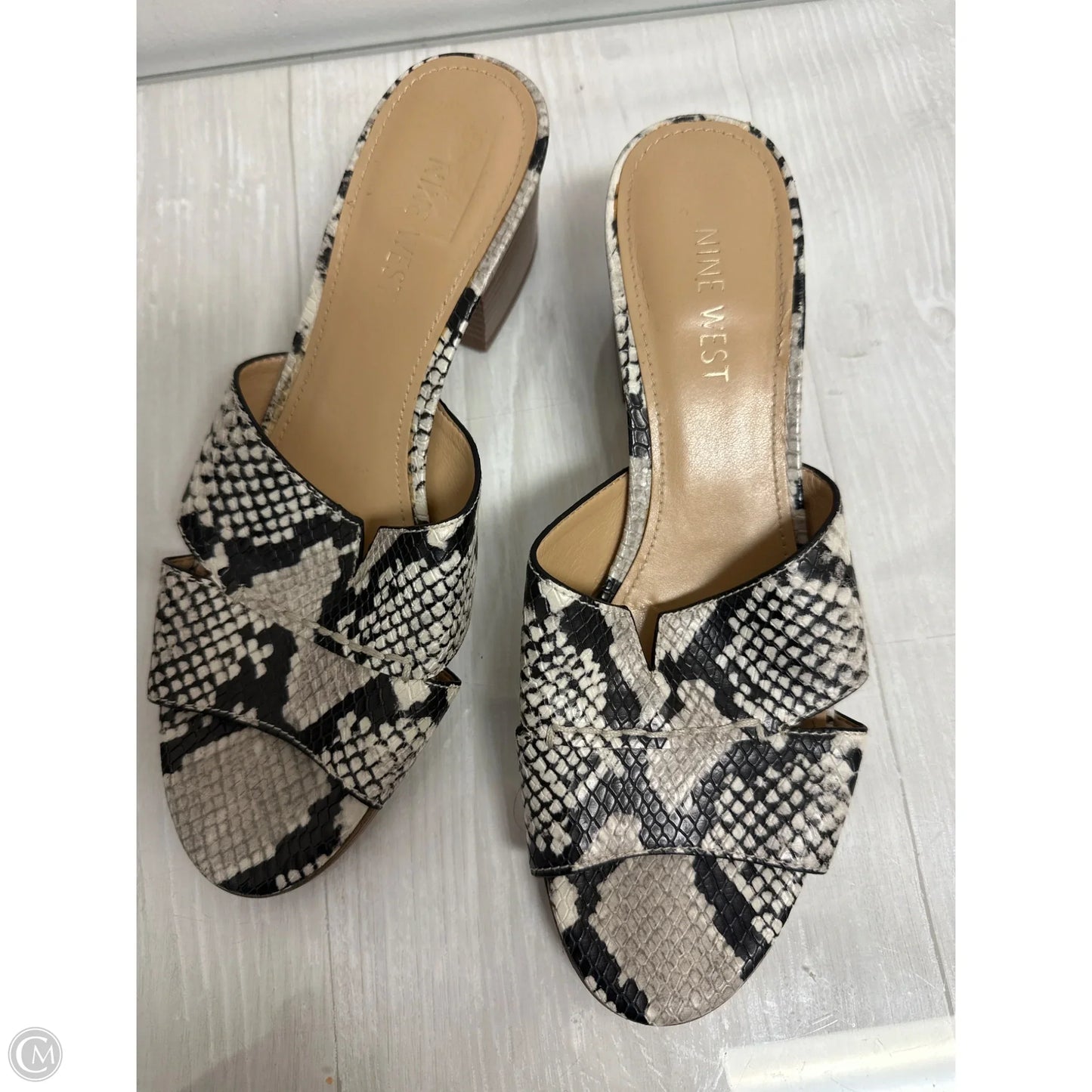 Shoes Heels Block By Nine West In Snakeskin Print, Size: 8