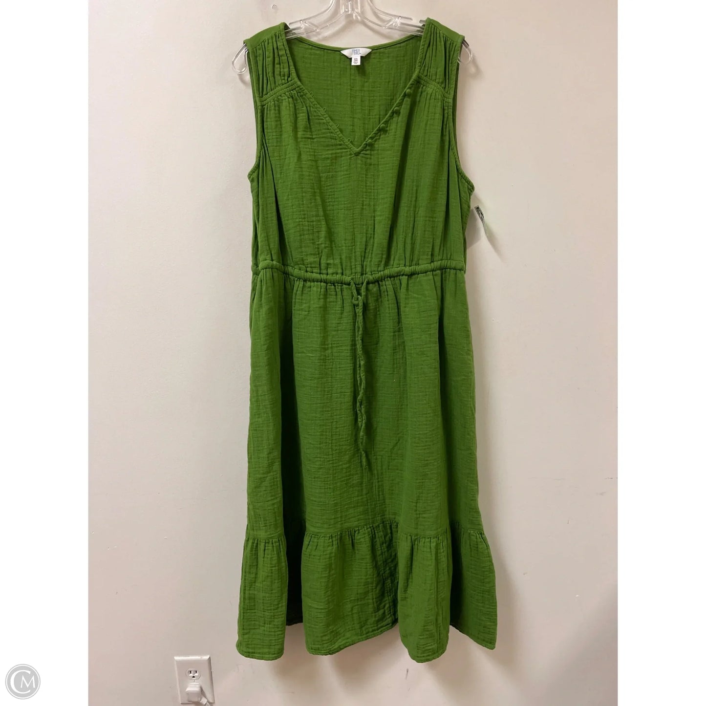 Dress Casual Maxi By Time And Tru In Green, Size: 2x