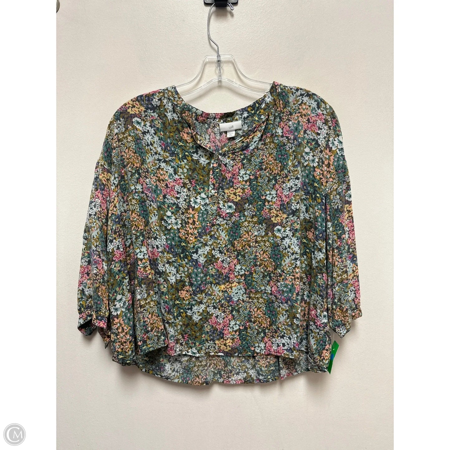 Top Long Sleeve By J. Jill In Floral Print, Size: M
