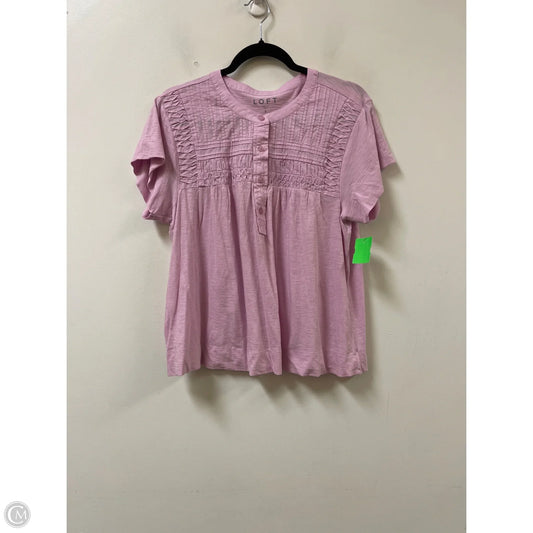 Top Short Sleeve By Loft In Purple, Size: S