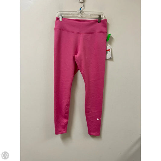 Athletic Leggings By Nike In Pink, Size: L