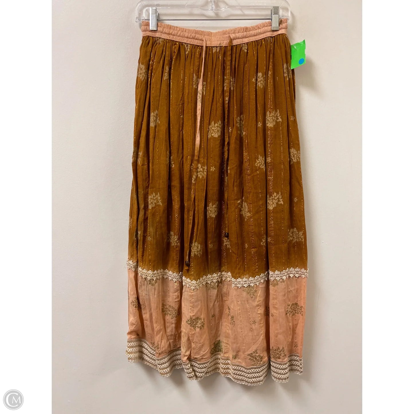 Skirt Maxi By Clothes Mentor In Brown & Pink, Size: 10