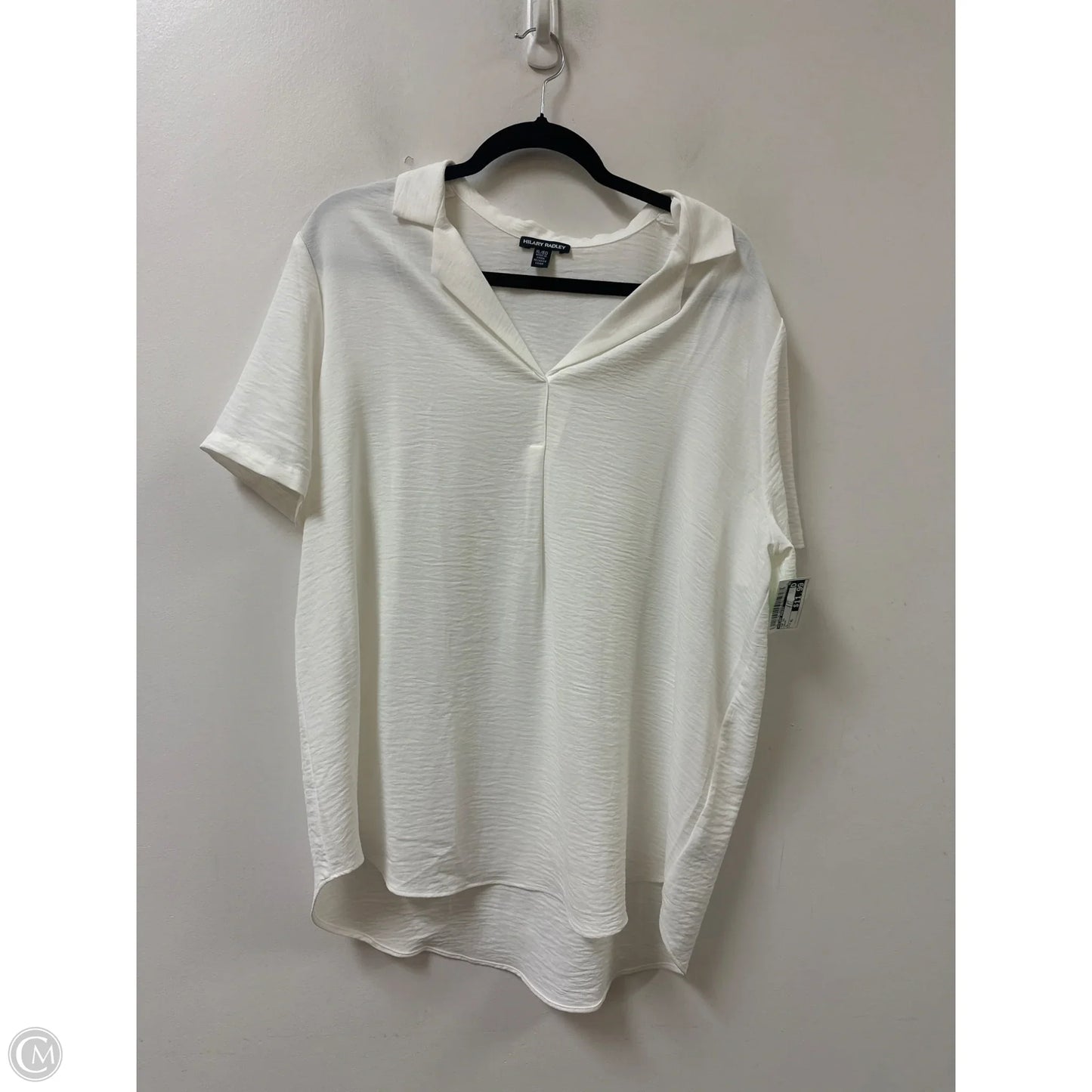 Top Short Sleeve By Hilary Radley In Cream, Size: Xl