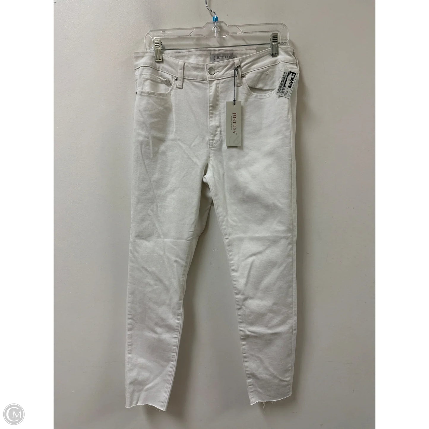 Jeans Skinny By Just Usa In White, Size: 14