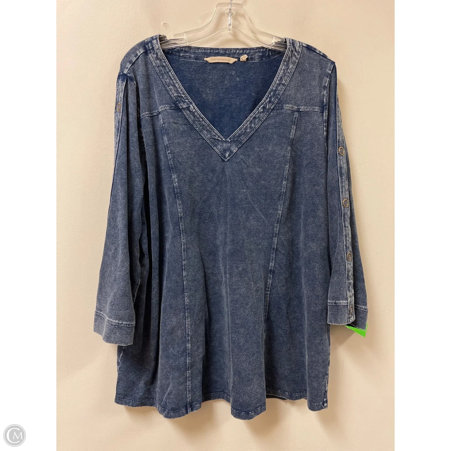 Tunic Long Sleeve By Soft Surroundings In Blue, Size: 2x