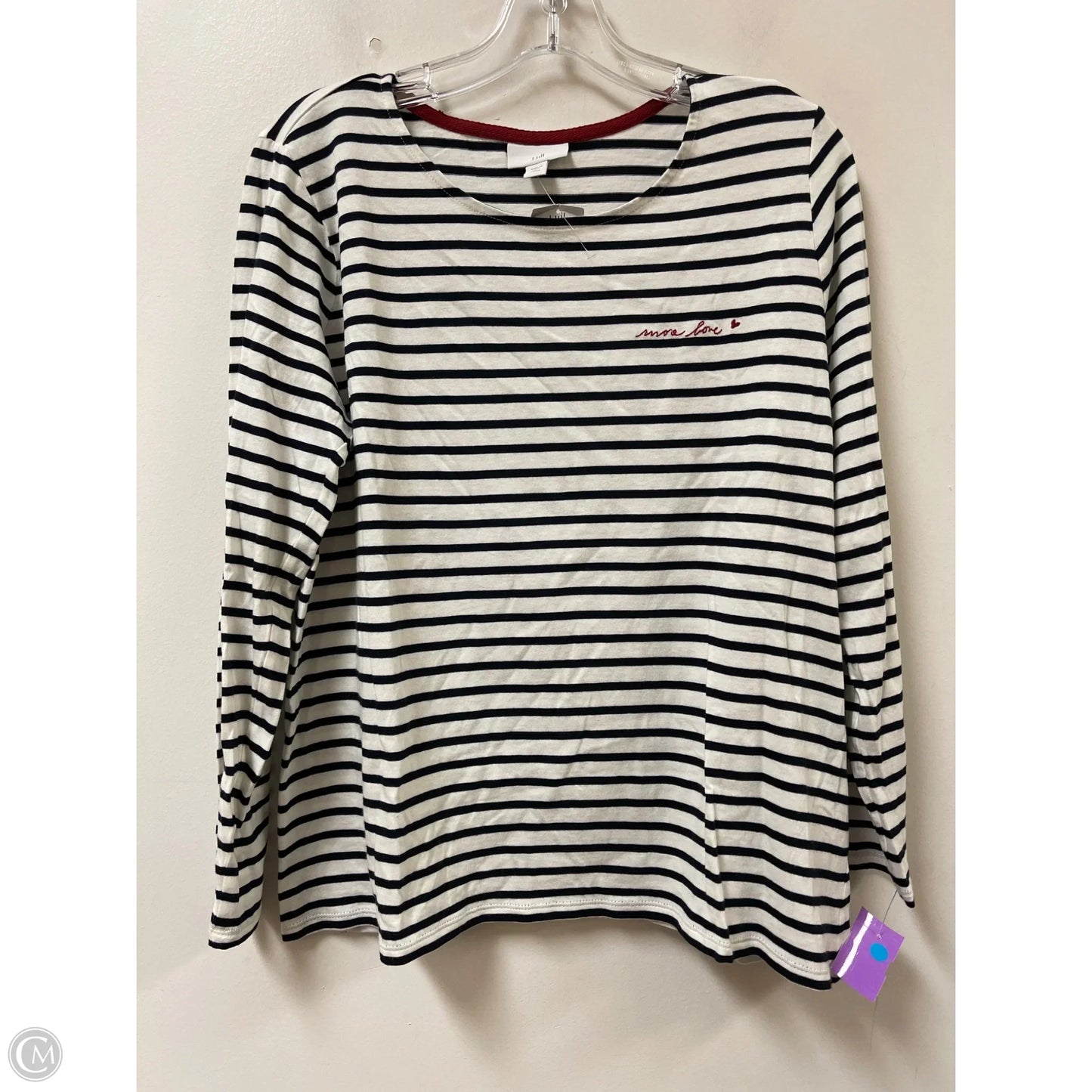 Top Long Sleeve By J. Jill In Striped Pattern, Size: Lp