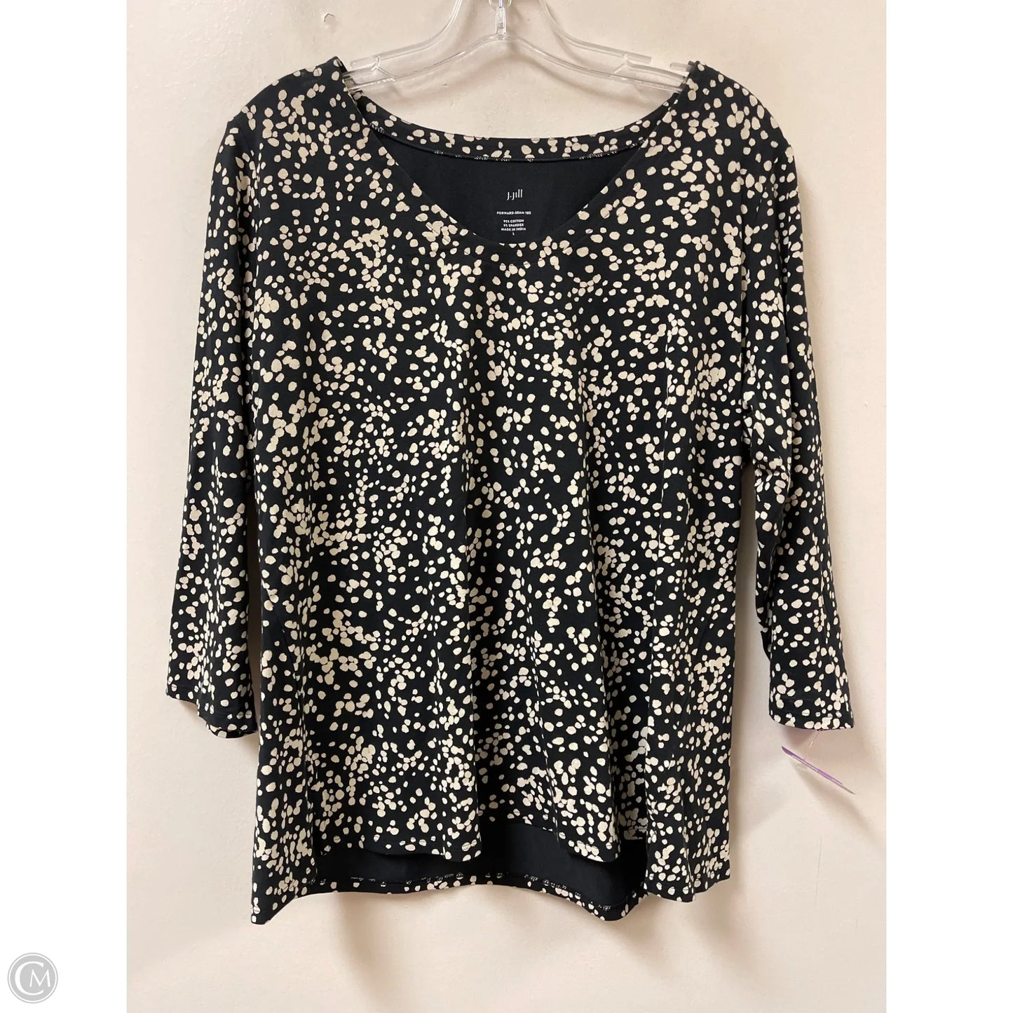 Top Long Sleeve By J. Jill In Polkadot Pattern, Size: L