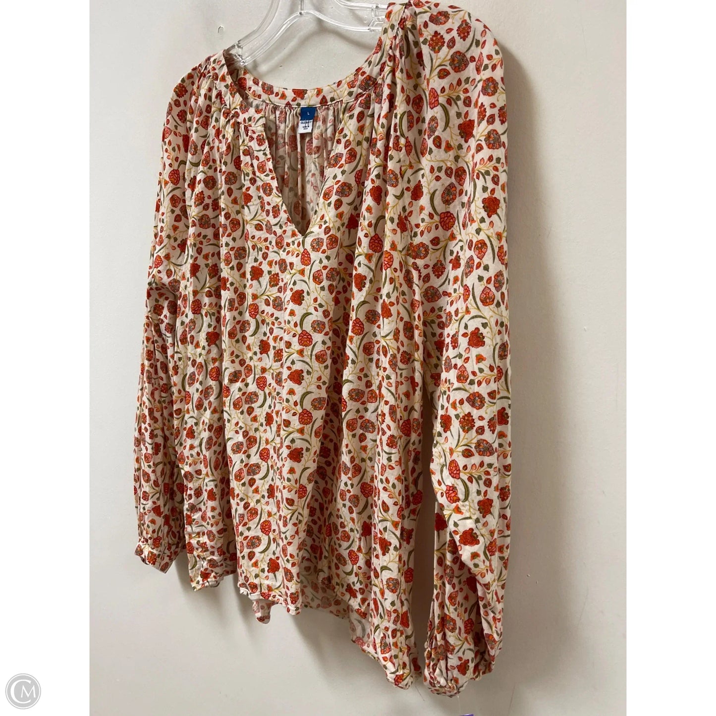 Top Long Sleeve By Old Navy In Floral Print, Size: L