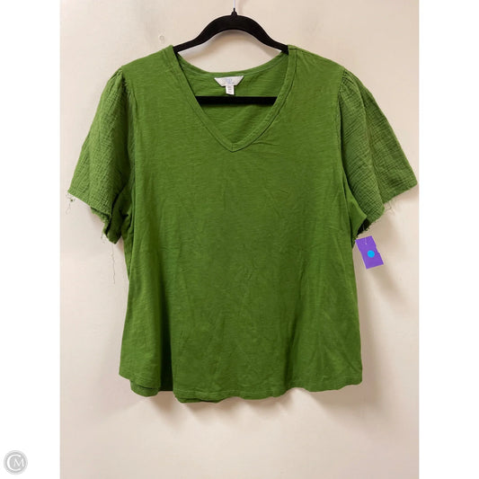 Top Short Sleeve By Time And Tru In Green, Size: 2x