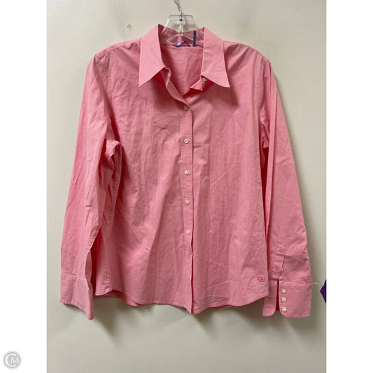 Blouse Long Sleeve By Izod In Pink, Size: L