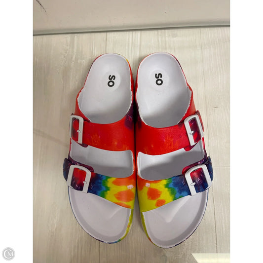 Sandals Flats By So In Multi-colored, Size: 10