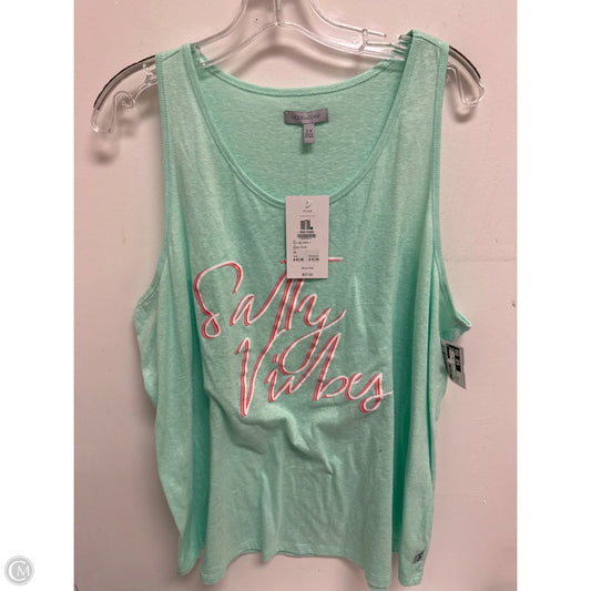 Top Sleeveless By Clothes Mentor In Green, Size: 2x
