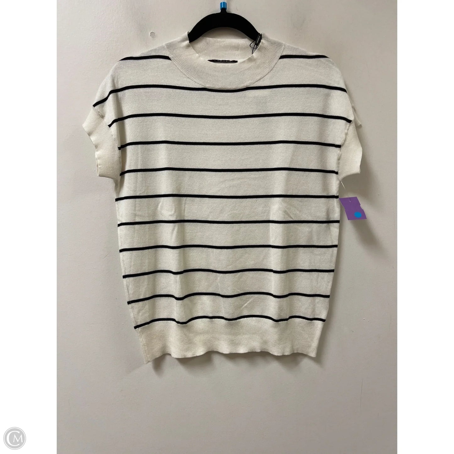 Top Short Sleeve By Tahari In Cream, Size: S