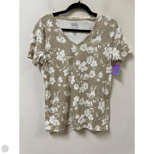 Top Short Sleeve Basic By Croft And Barrow In Tan, Size: S