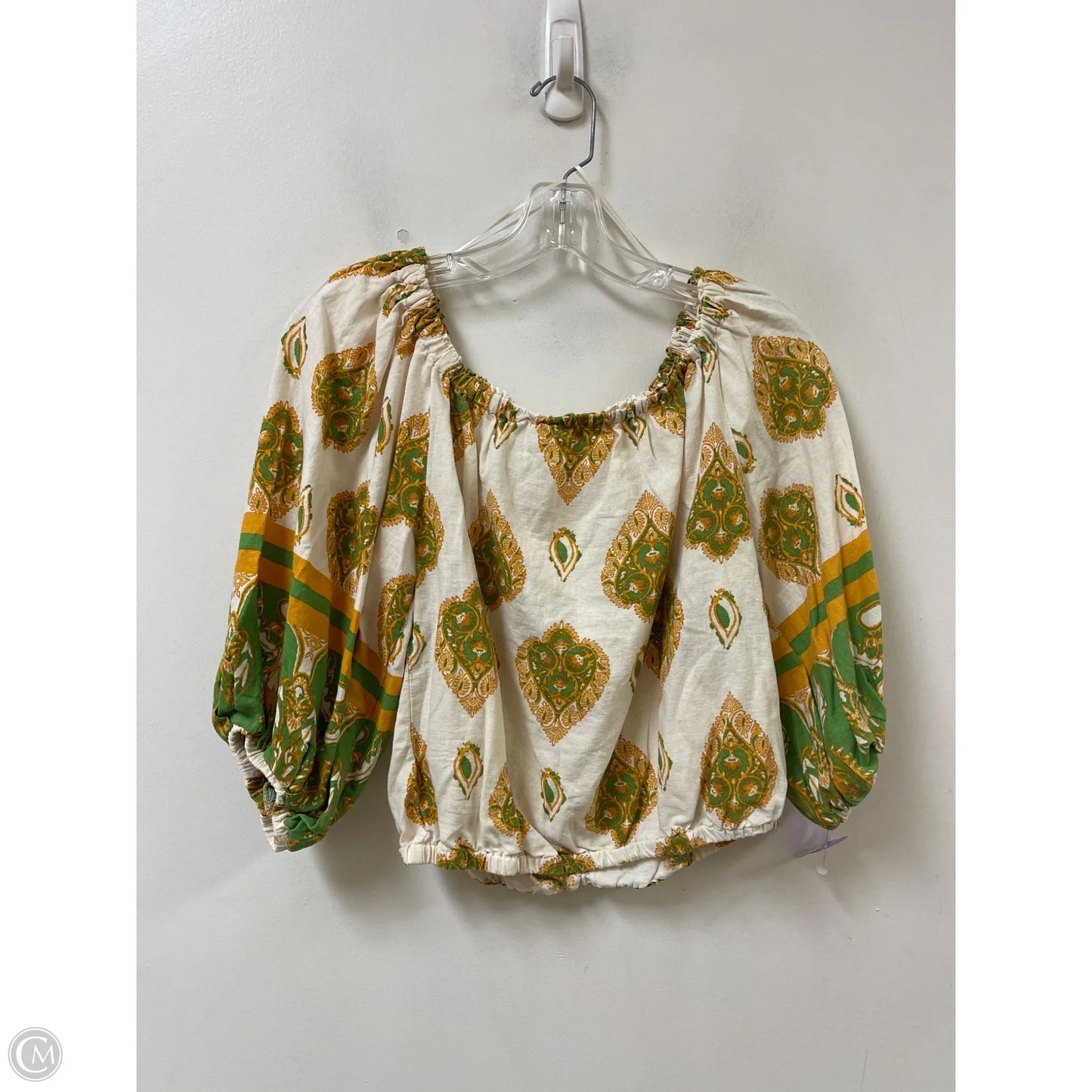 Top Long Sleeve By Haute Hippie In Green & Tan, Size: S