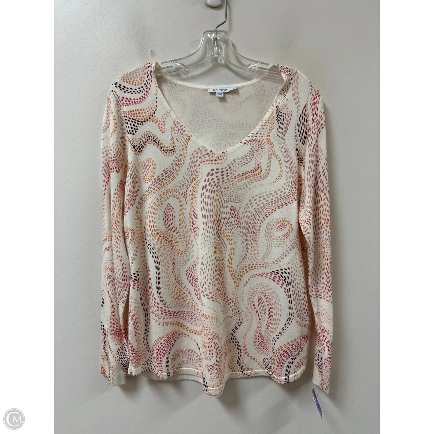 Top Long Sleeve By Chicos In Cream, Size: L