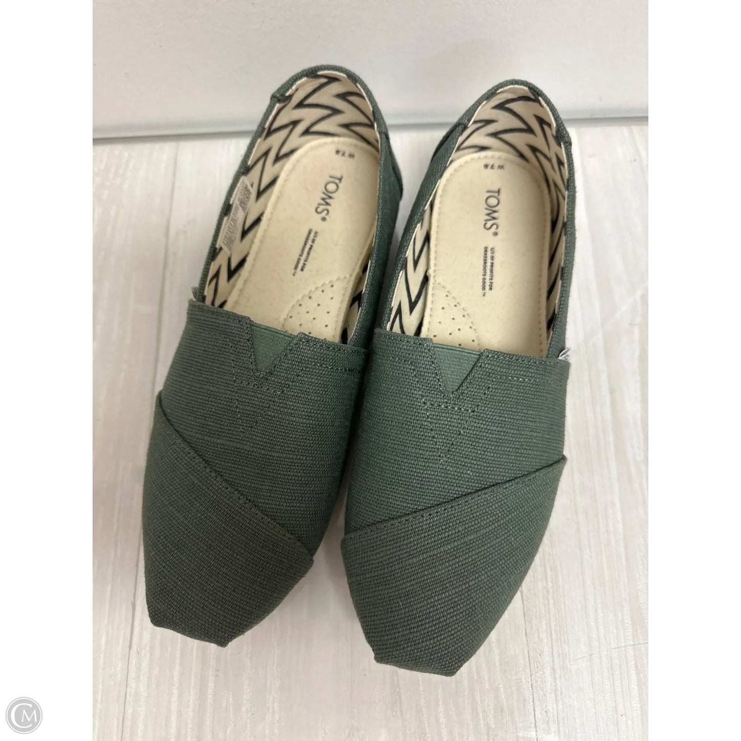 Shoes Flats By Toms In Green, Size: 7.5