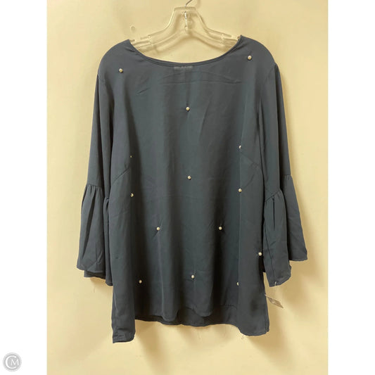 Top Long Sleeve By Clothes Mentor In Navy, Size: 2x