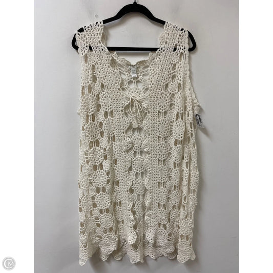 Sweater Cardigan By Cato In Cream, Size: Osfm