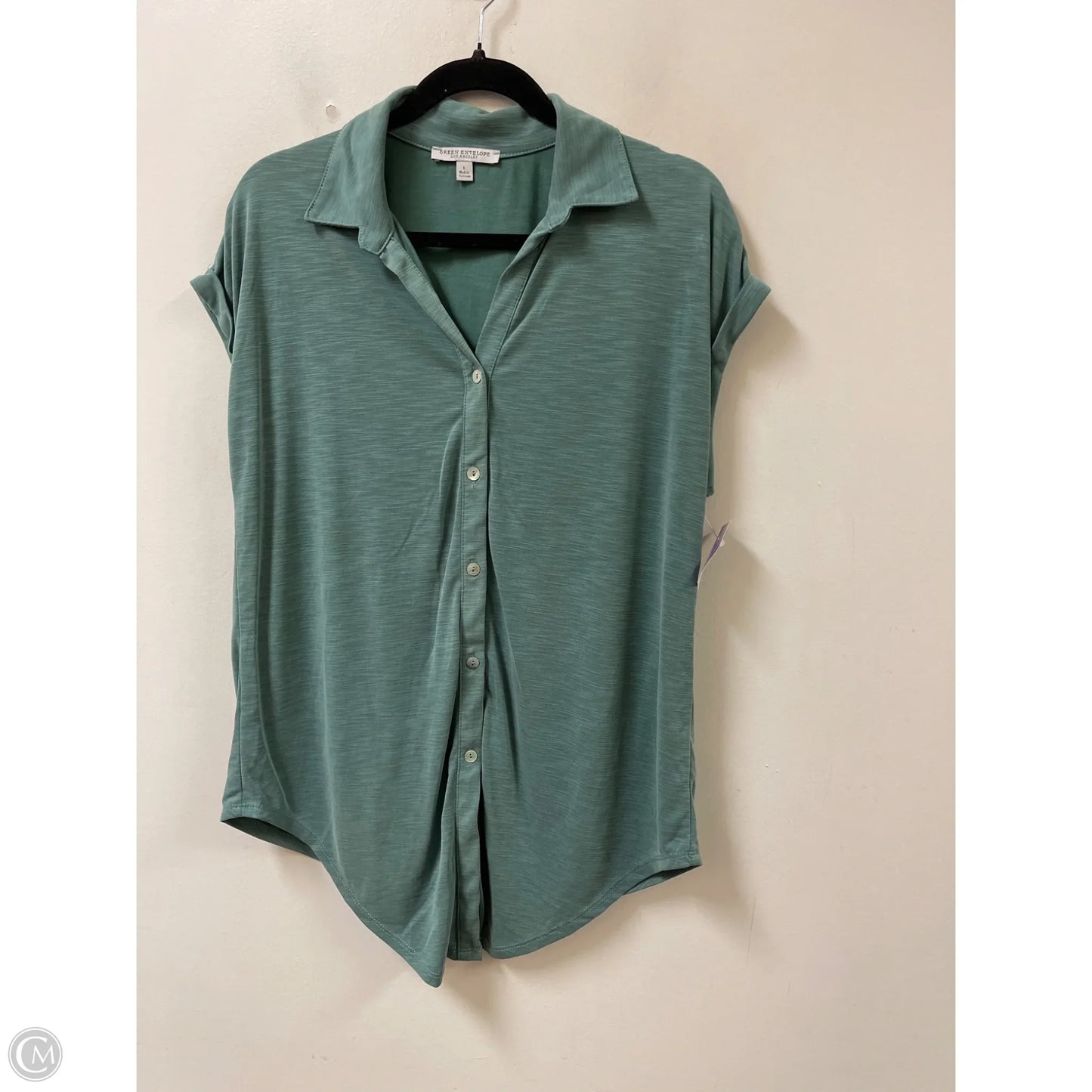 Top Short Sleeve By Green Envelope In Green, Size: L