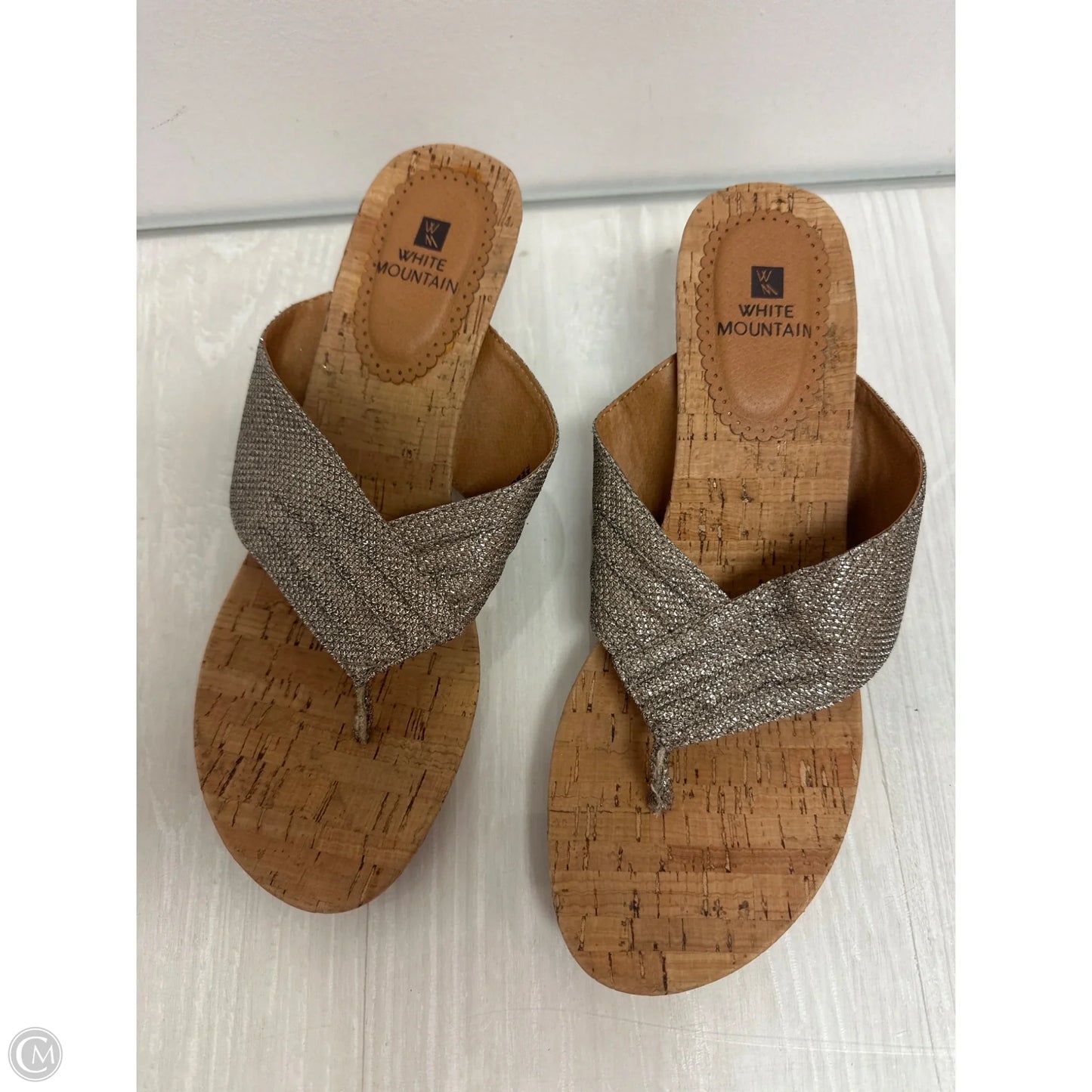 Sandals Heels Wedge By White Mountain In Gold, Size: 10