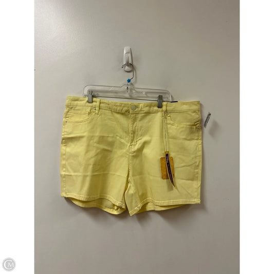 Shortalls By Clothes Mentor In Yellow, Size: 22