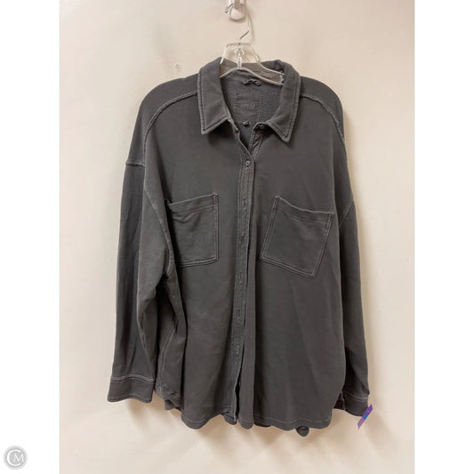 Sweatshirt Collar By Aerie In Grey, Size: L