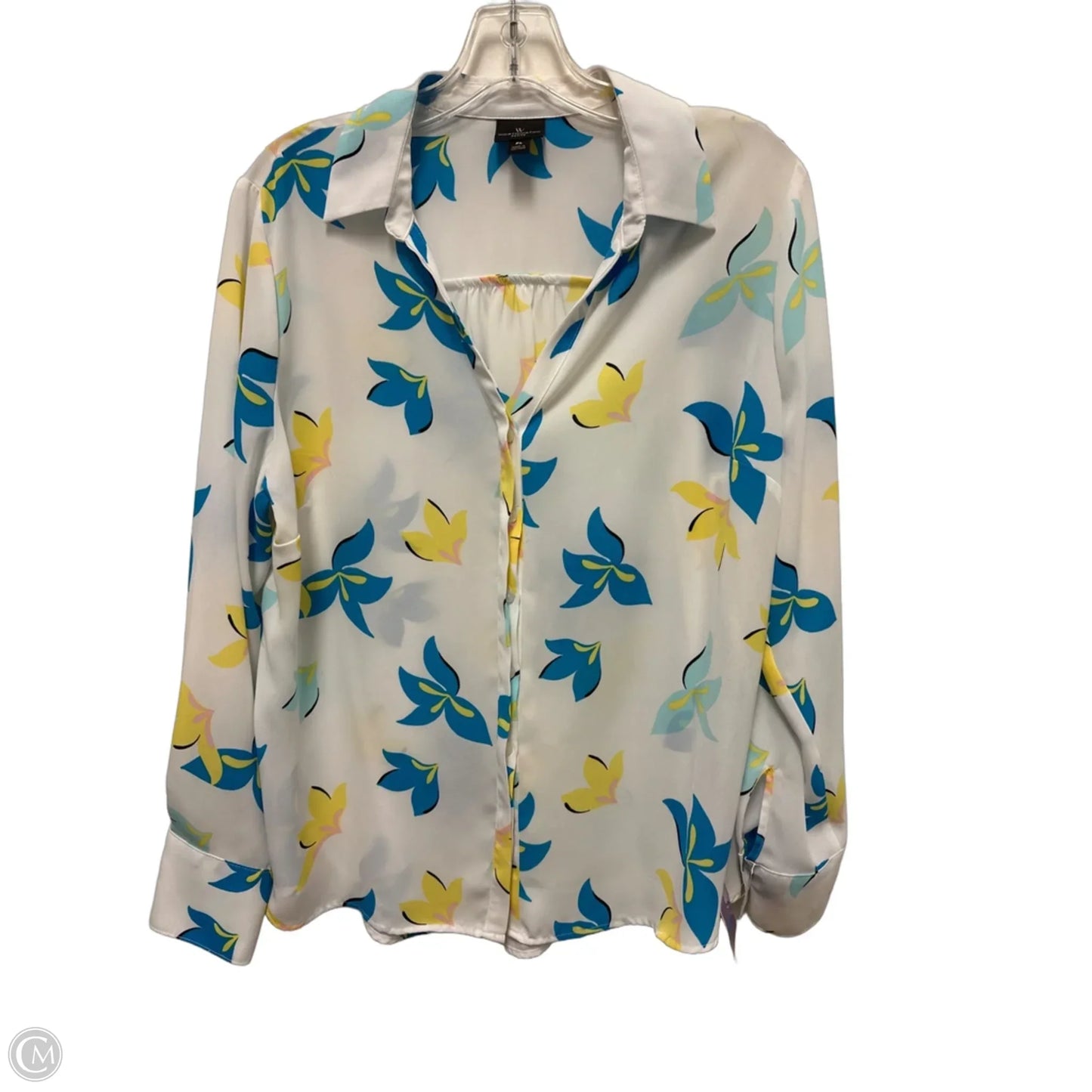 Blouse Long Sleeve By Worthington In White, Size: Lp