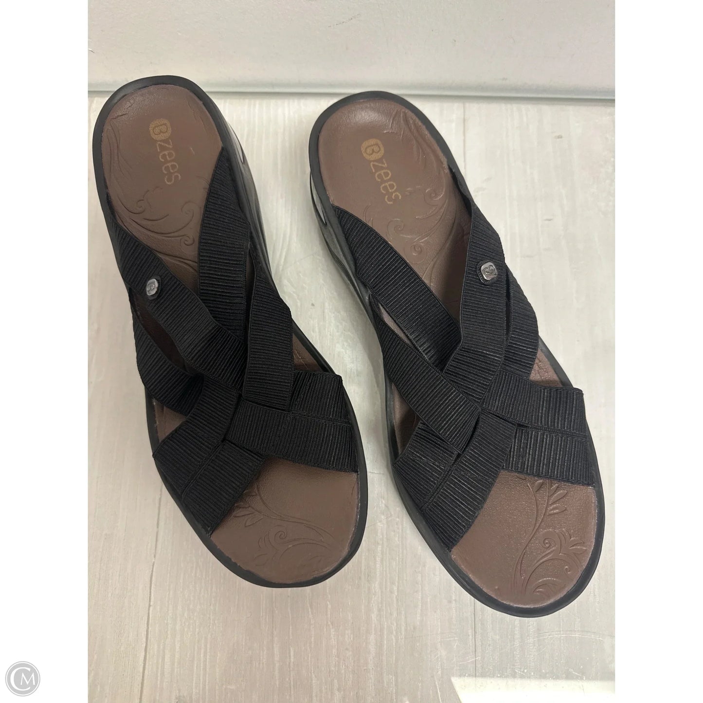 Shoes Heels Wedge By Bzees In Black, Size: 10