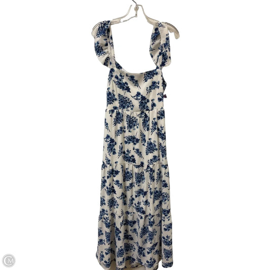 Dress Casual Maxi By Clothes Mentor In Blue & White, Size: L