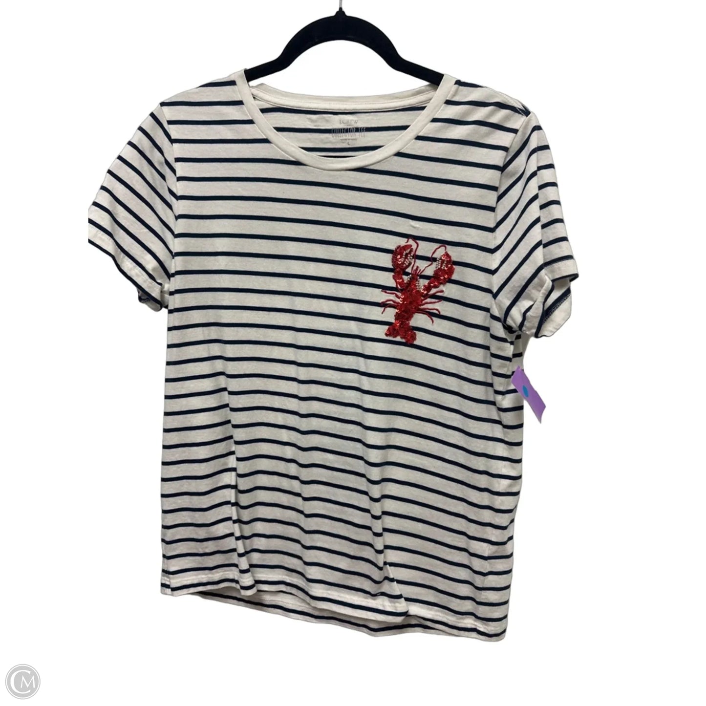 Top Short Sleeve By J. Crew In Striped Pattern, Size: L