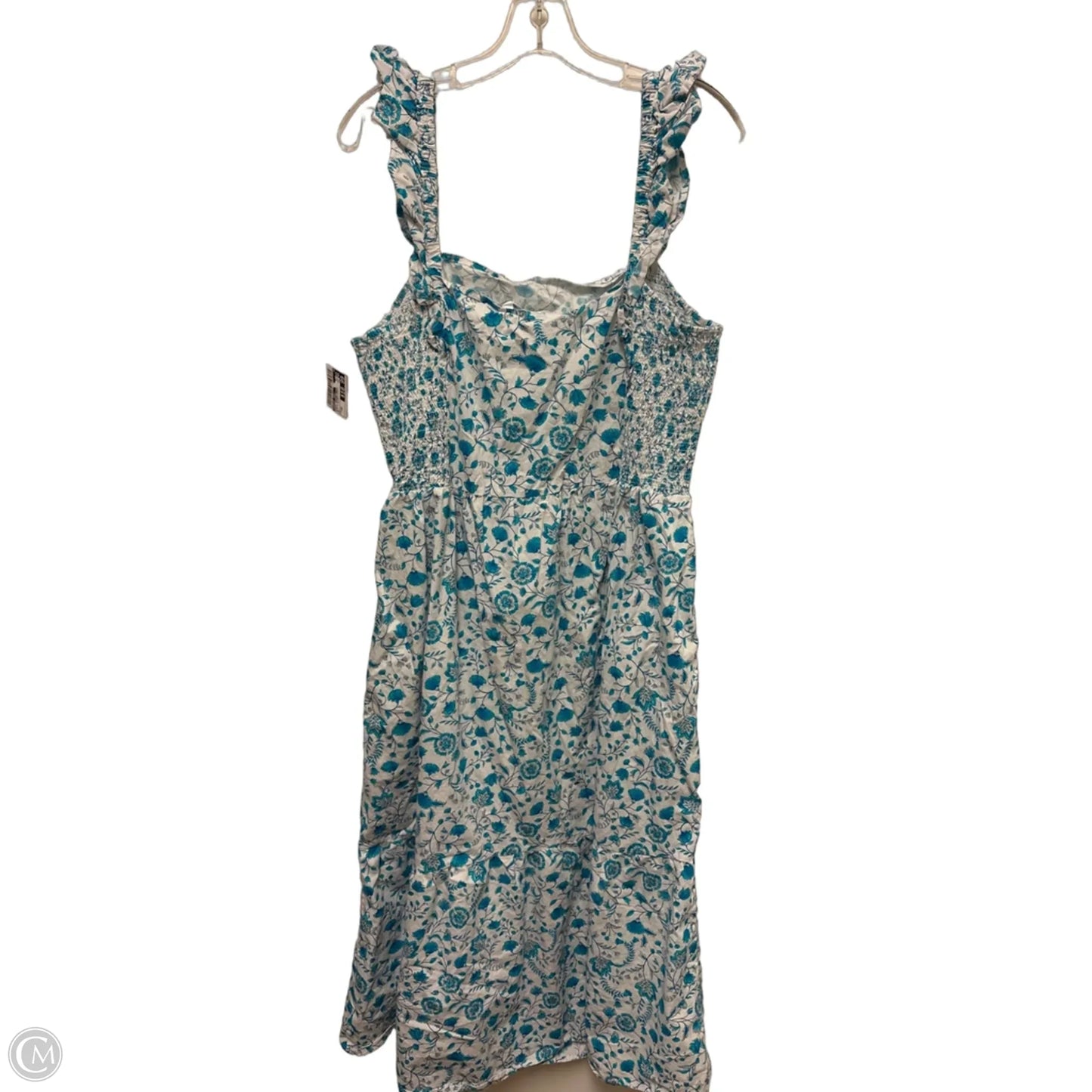Dress Casual Maxi By Draper James In Blue & White, Size: 2x