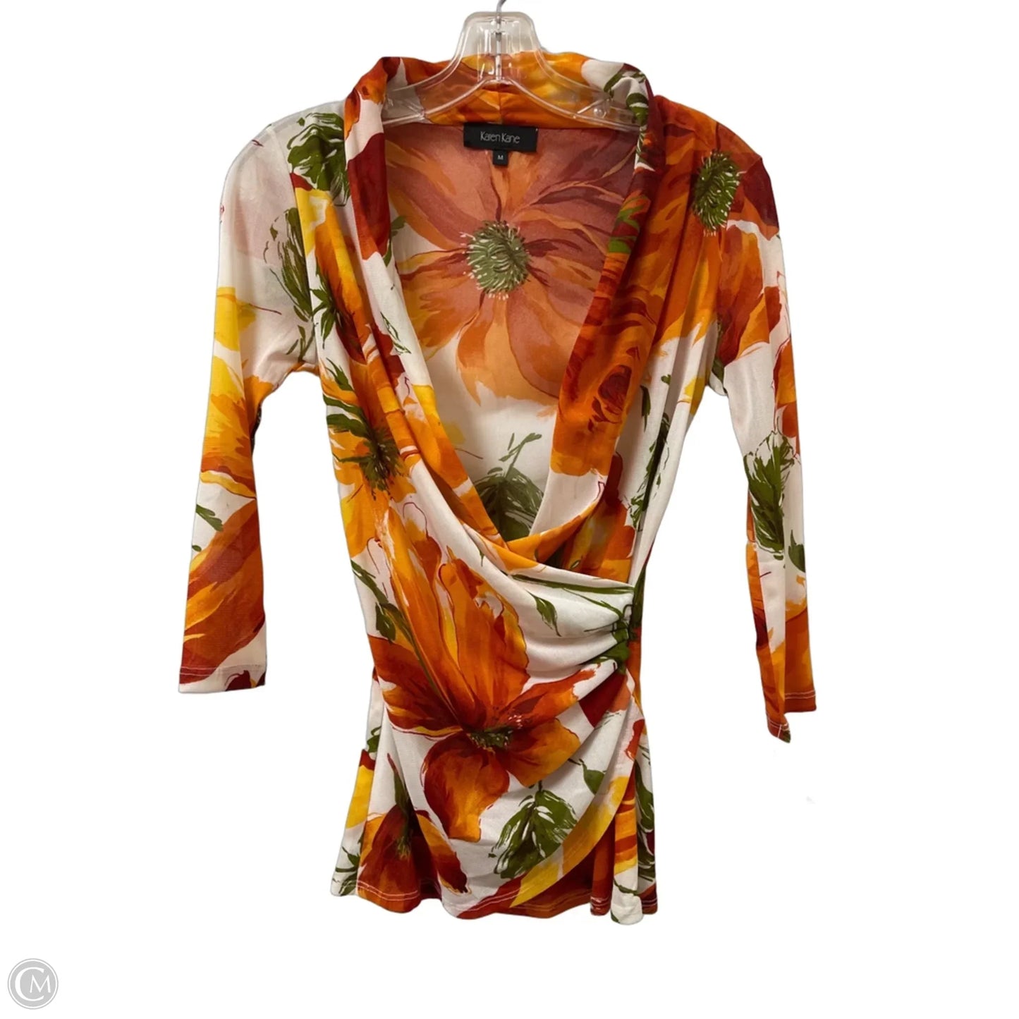 Top Long Sleeve By Karen Kane In Orange, Size: M