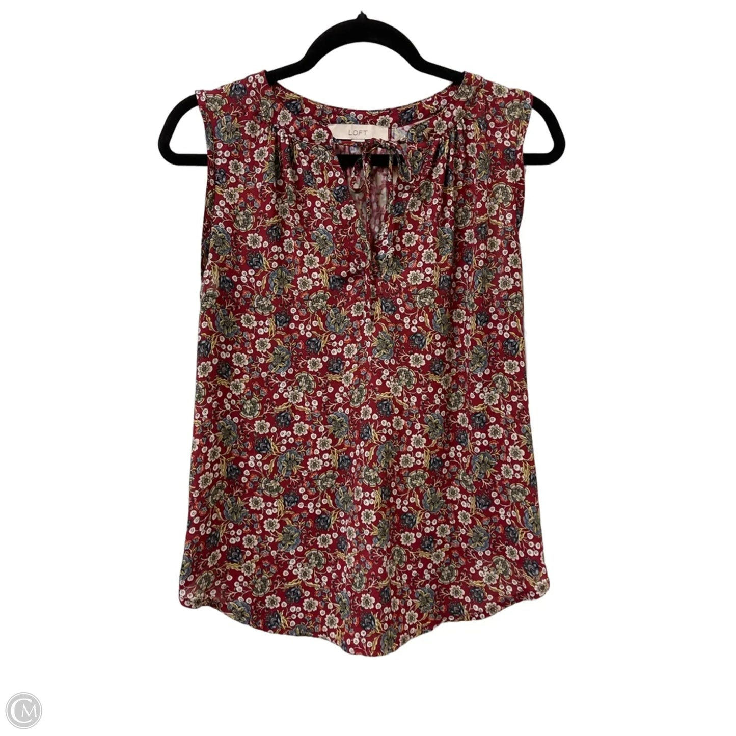Top Sleeveless By Loft In Red, Size: M