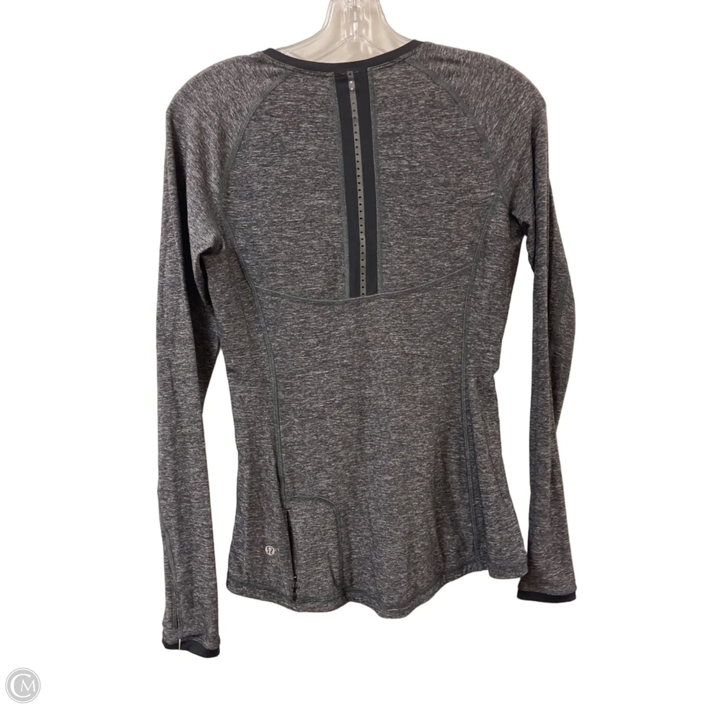 Athletic Top Long Sleeve Collar By Lululemon In Grey, Size: S
