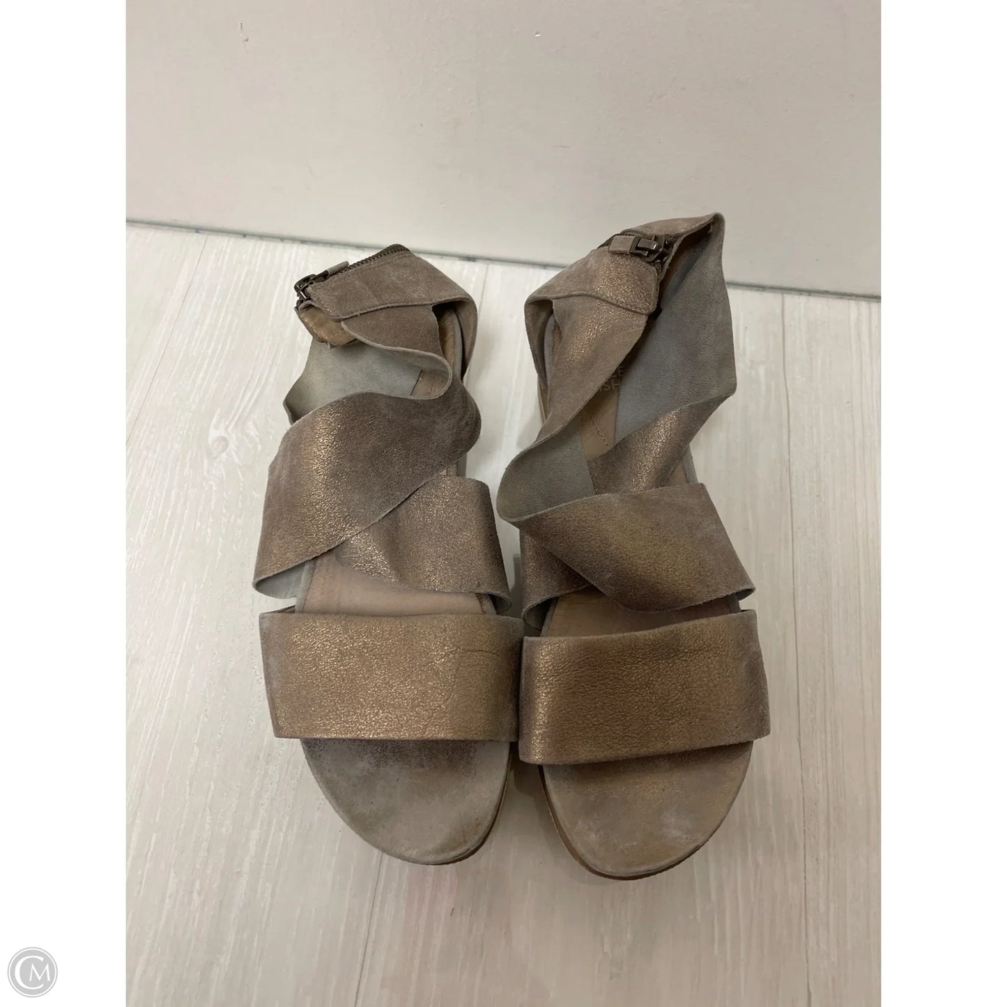 Sandals Heels Wedge By Eileen Fisher In Gold, Size: 10